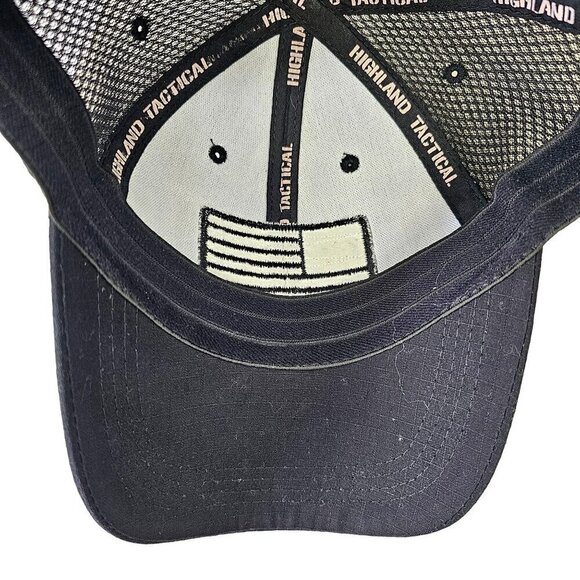Highland Tactical Trucker Hat Black American Flag Cotton Blend Adjustbable OS - Picture 7 of 7